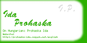 ida prohaska business card